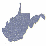 Image of West Virginia with county outlines